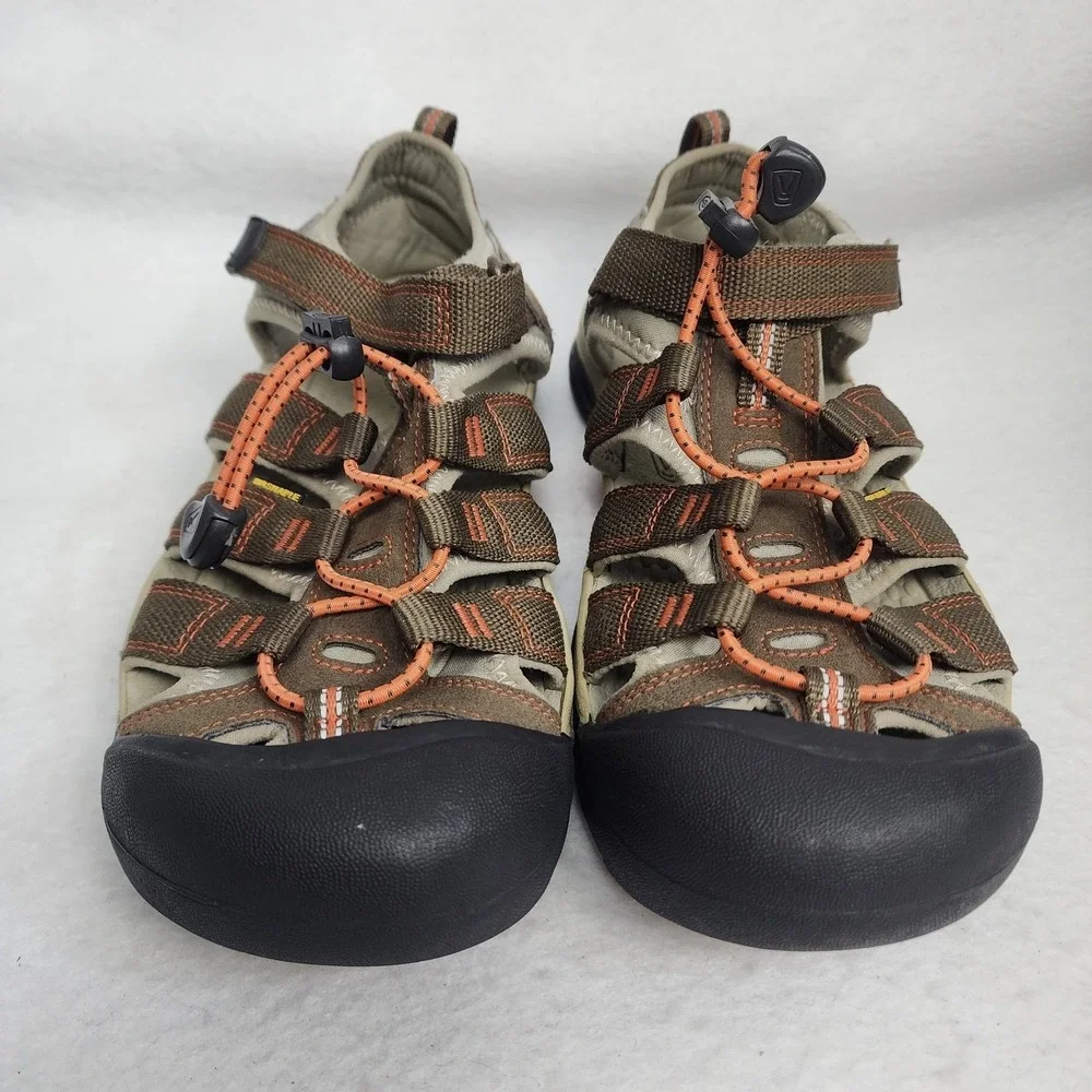 Keen Newport H2 1018270 Kids 6 Brown Orange Bungee Lace Closed Toe Hiking Sandal